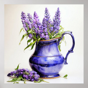 Pretty Freshly Potted Lilac Flowers Poster