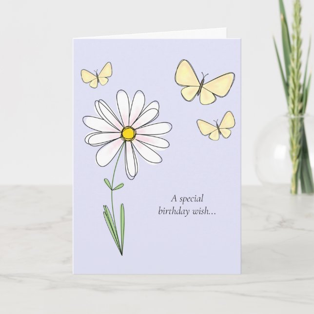Pretty Friend Birthday Card (Front)