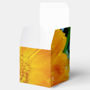pretty full bloom yellow daisy flower. floral favour box