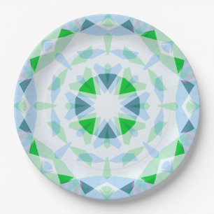 Pretty Fun Boy’s Blue Green Birthday Magic Star Paper Plate