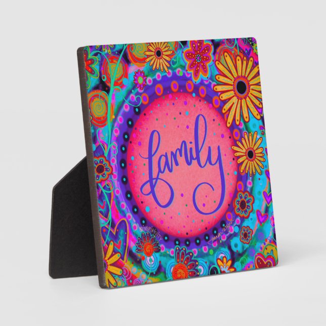 Pretty Fun Family Floral Inspirivity Easel Plaque (Front)