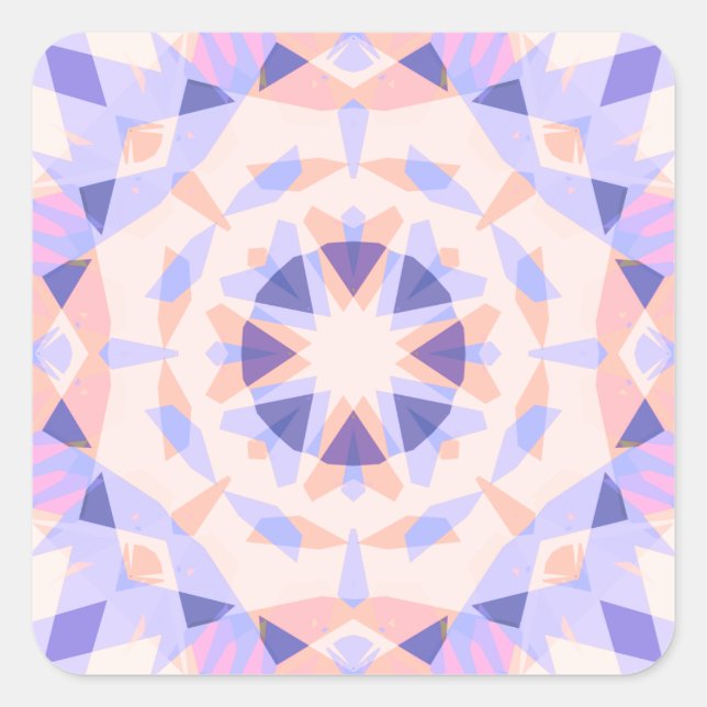 Pretty Fun Pink Purple Girl’s Birthday Magic Star Square Sticker (Front)