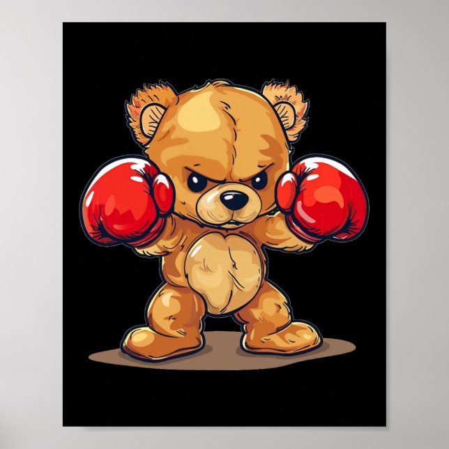 Pretty Funny Bear Costume For Boxing Lovers  Poster (Front)