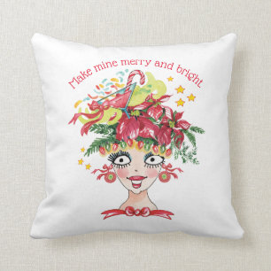 Pretty Funny Girly Christmas Throw Pillow