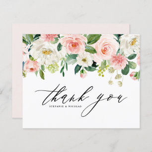 Pretty Garden Flowers Wedding Thank You Card