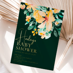 Pretty garden yellow green floral baby shower