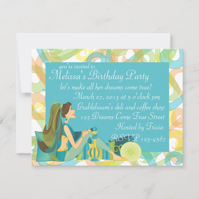 Pretty Genie Invitation (Front)