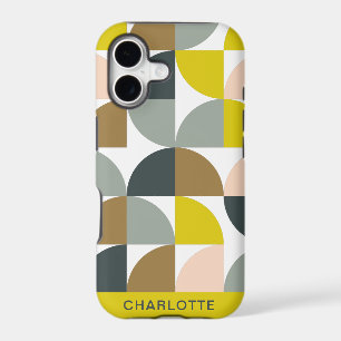 Pretty Geometric Shapes Pink Yellow Personalised