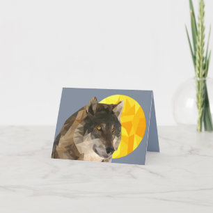 Pretty Geometric Wolf Art Greeting Card
