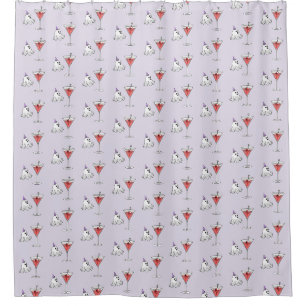 Pretty Ghost & Creepy Cocktail Shower Curtain
