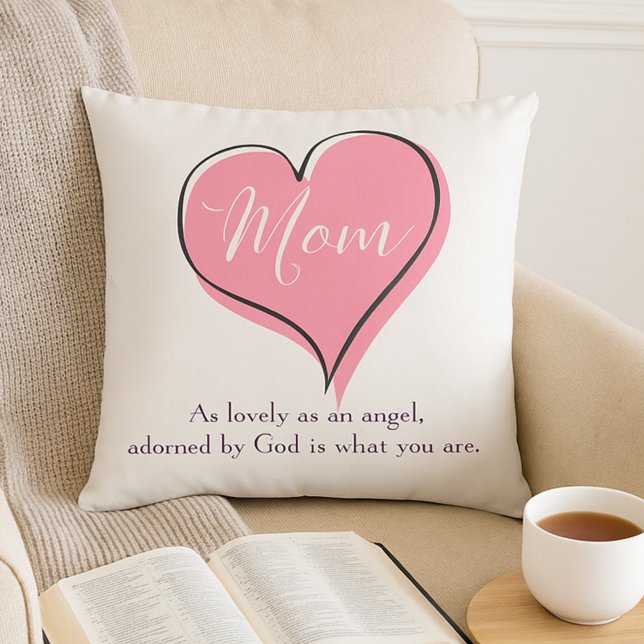 Pretty gift for mum pink heart cushion (Creator Uploaded)