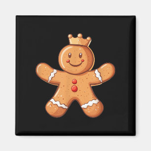 Pretty Gingerbread Man With Crown Costume Magnet