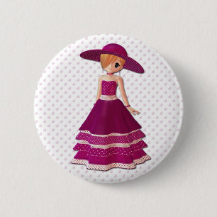 Pretty Girl 6 Cm Round Badge