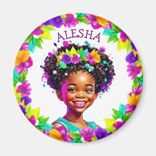 Pretty Girl African-American Girl Personalized Magnet