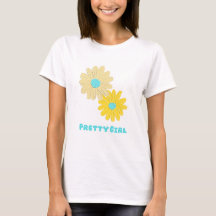 Pretty girl flowers tshirt 