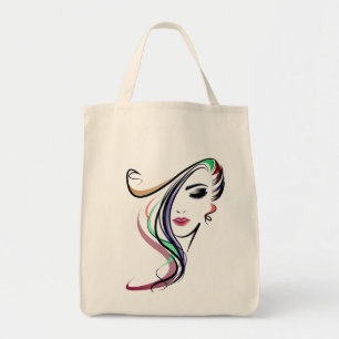 pretty girl Grocery Tote bag