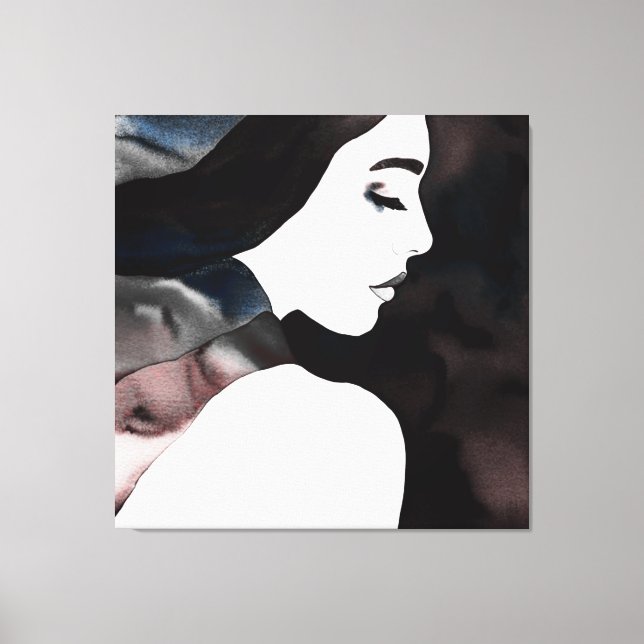 Pretty Girl in a Scarf Canvas Print (Front)