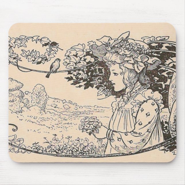 Pretty Girl Mouse Pad (Front)