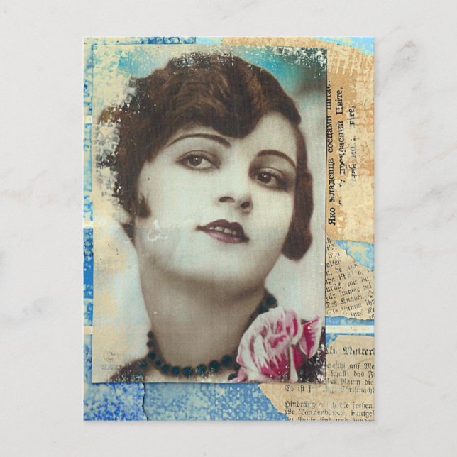 Pretty Girl Paint Chip Collage Postcard (Front)