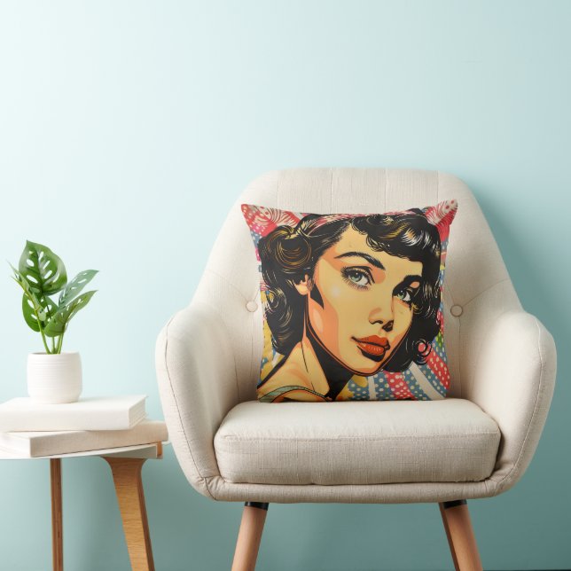 Pretty Girl Pop Art Cushion (Chair)
