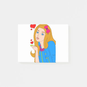 Pretty girl post-it notes