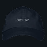 Pretty Girl Stylish and Empowering Confident Chic Embroidered Hat<br><div class="desc">The Alternative Apparel Basic Adjustable Cap in Navy features the custom embroidered text "Pretty Girl",  celebrating confidence,  beauty,  and individuality. Made from high-quality fabric,  it ensures durability,  comfort,  and an adjustable fit for all-day wear.</div>