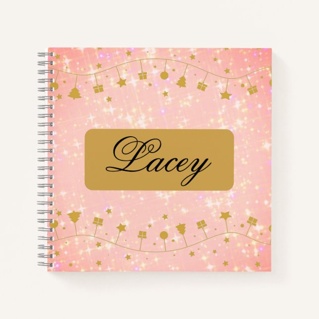 Pretty girlie personalised notebook (Front)