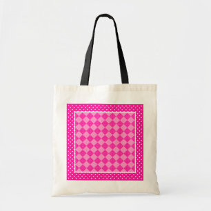 Pretty Girlie Tote Bag, Candy Pink Geometric Bag