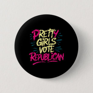 Pretty Girls Vote Republican Conservative Patrioti 6 Cm Round Badge