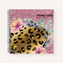 Pretty Girly Animal Print Gold Glitter Drawing Not