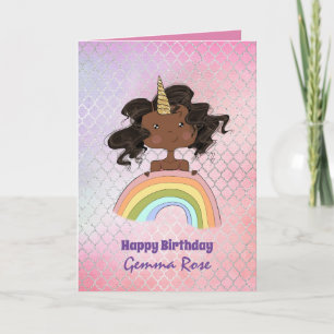 Pretty Girly Black Girl Birthday - Lots of Themes Card