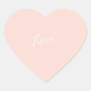 Pretty Girly Blush Pink Script Heart Heart Sticker