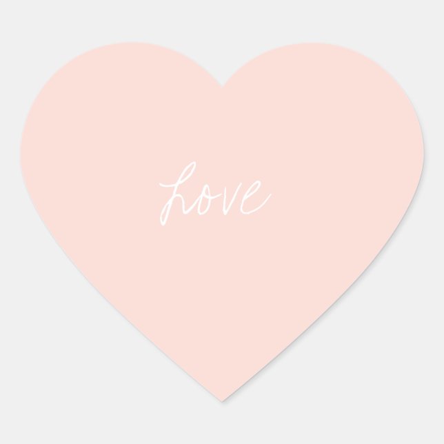 Pretty Girly Blush Pink Script Heart Sticker (Front)