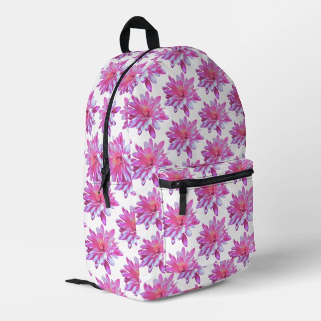 Pretty girly floral pattern cute daisy  printed backpack (Back Corner Left)