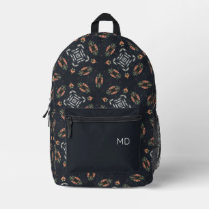 Pretty Girly Mandala Pattern Monogram Initials Printed Backpack