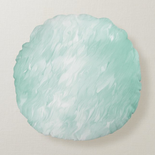 Pretty Girly Mint Round Cushion (Front)