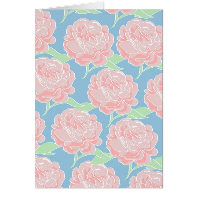 Pretty Girly Pastel Pink and Blue Floral Print (Front)