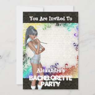 Pretty girly personalised bachelorette party invitation