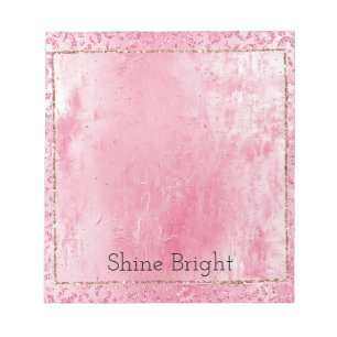 Pretty Girly Sugar Pink Glitter Leopard Notepad