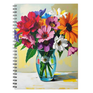Pretty Glass Vase of Flowers Notebook