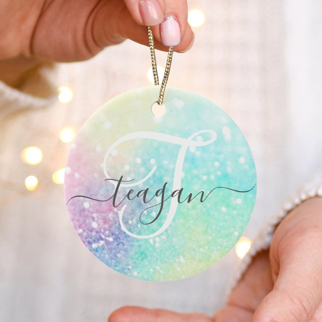 Pretty Glitter Holographic Iridescent Girly Ceramic Tree Decoration (Creator Uploaded)