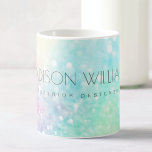 Pretty Glitter Holographic Iridescent Girly Coffee Mug<br><div class="desc">A trendy pretty chic bokeh glitter background in beautiful pastel colours. You can easily personalise with your custom monogram and/or name.</div>