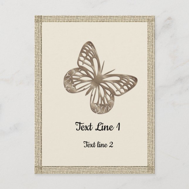 Pretty Gold Butterflies Thank you Party Baby Postcard (Front)