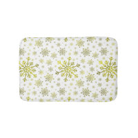 Pretty Gold Christmas Snowflakes on Winter White