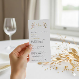 Pretty gold effect petals  wedding table menu