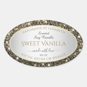 Pretty Gold Glitter Stars Product Packaging Labels