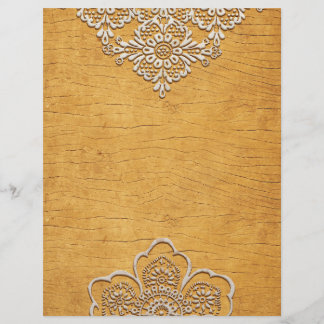 Pretty Gold & Lace Rustic Wood Scrapbook Paper