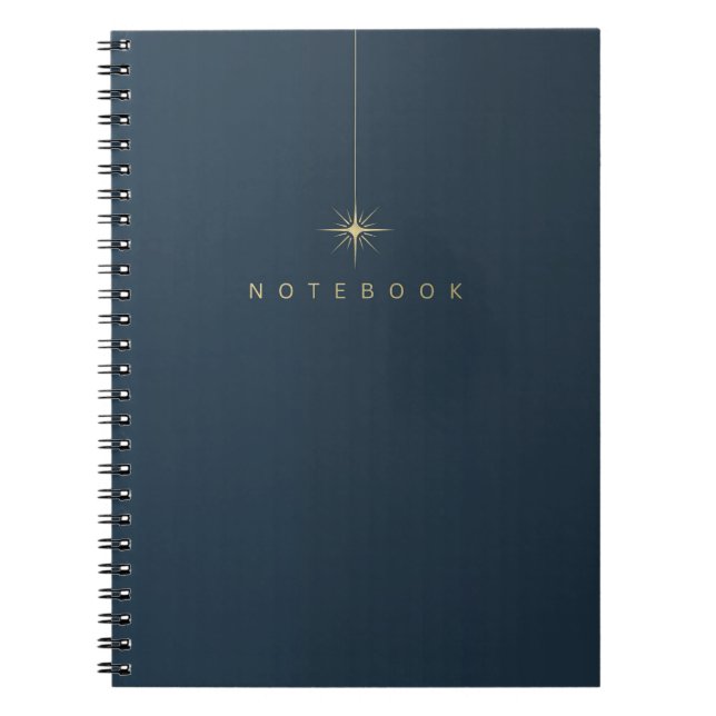 Pretty Gold & Ocean Blue Simple Notebook (Front)