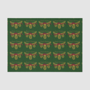 Pretty Gold Pine Cones Tissue Paper