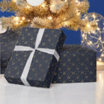 Pretty Gold Snowflakes Dark Blue Christmas Wrapping Paper<br><div class="desc">Introducing our Midnight Frost Christmas Wrapping Paper, a luxurious and elegant choice for your holiday gifting needs. The deep, enchanting hues of the dark blue background create a sense of mystery and sophistication, making every wrapped present a work of art. Adorned with super pretty gold snowflakes, our Midnight Frost Christmas...</div>